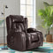 Brown Leather Heated Massage Recliner Chair - Relaxing Recliners