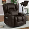 Luxury Pu Leather Swivel Recliner w/ Lumbar Support - Relaxing Recliners