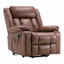 Zero Gravity Brown Oversized Leather Electric Power Lift Massage Recliner - Relaxing Recliners