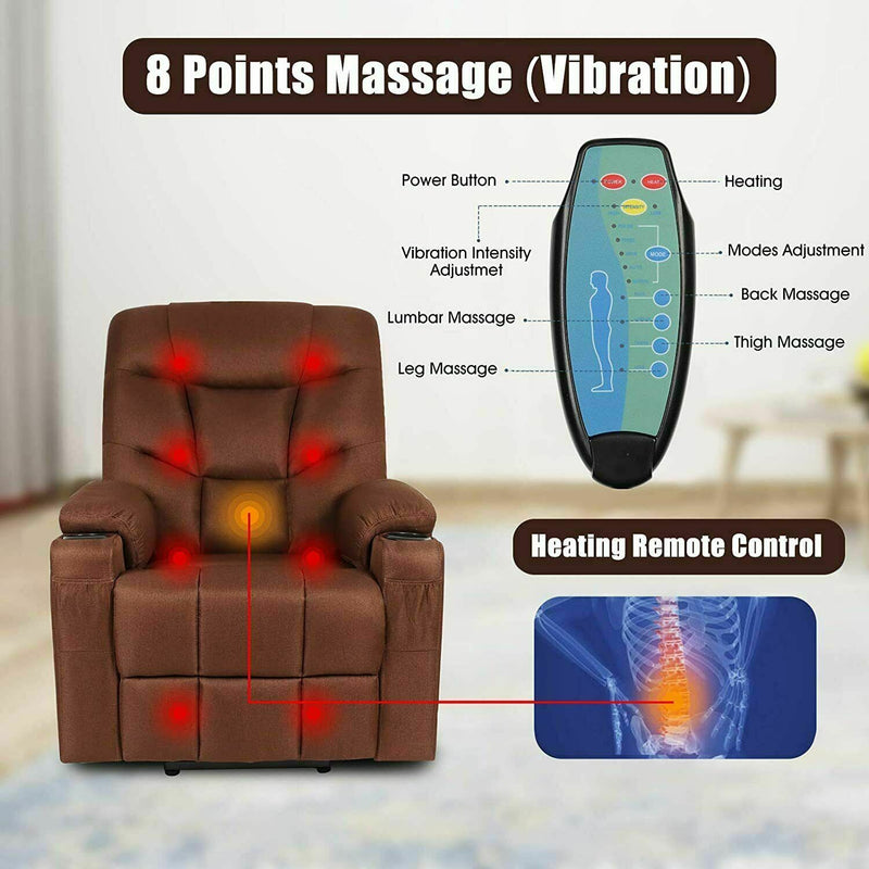Electric Heat and Massage Power Lift Recliner Chair for Elderly - Relaxing Recliners