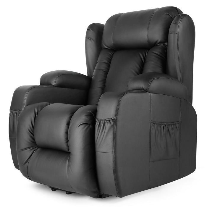 Electric Heated Massage Chair Power Recliner Lift 8 Point Remote Control - Relaxing Recliners