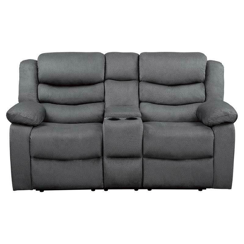 Lexicon Traditional Microfiber Double Loveseat Recliner - Relaxing Recliners