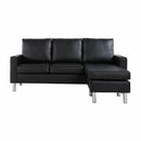 Modern Leather Sectional Sofa - Black - Relaxing Recliners