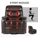 Brown Auto Electric Power Lift Massage Chair Leather Recliner Heat With USB - Relaxing Recliners