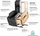 Power Lift Leather Recliner Chair With Massage and Heat, USB Ports - Relaxing Recliners