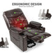 Brown Auto Electric Power Lift Massage Chair Leather Recliner Heat With USB - Relaxing Recliners