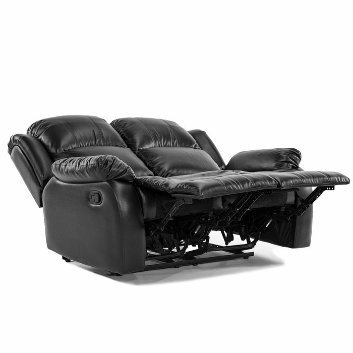 Soft Pu Leather Reclining Loveseat, Black - Relaxing Recliners