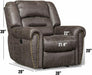 Breathable Bonded Leather Recliner Chair with USB Ports - Relaxing Recliners