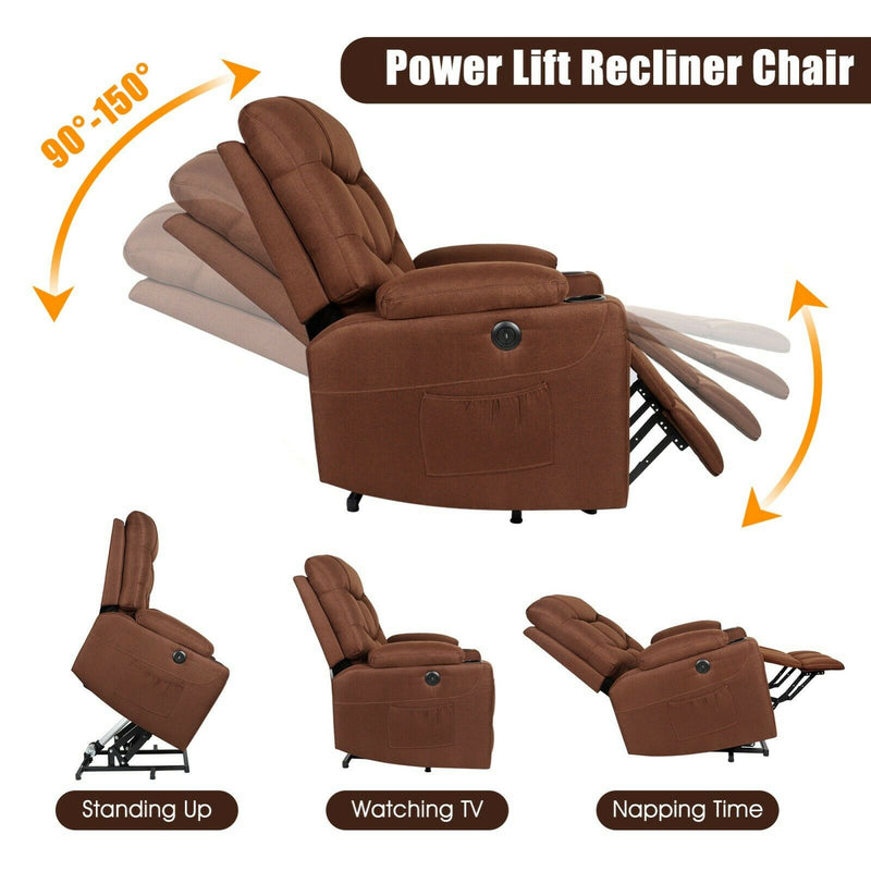 Electric Heat and Massage Power Lift Recliner Chair for Elderly - Relaxing Recliners