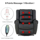 Heated Massage Lift Chair Recliner With Dual Motor USB Charge Port Black - Relaxing Recliners