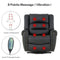 Heated Massage Lift Chair Recliner With Dual Motor USB Charge Port Black - Relaxing Recliners