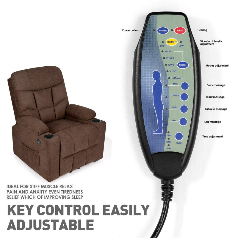 Assist Stand Electric Lift Cloth Massage Chair Recliner With Heat - Relaxing Recliners