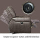 Breathable Bonded Leather Recliner Chair with USB Ports - Relaxing Recliners