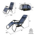 2 Navy Zero Gravity Chairs For Outdoors - Relaxing Recliners