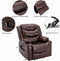 Brown Power Lift Recliner Massage Chair With Heat For Seniors - Relaxing Recliners