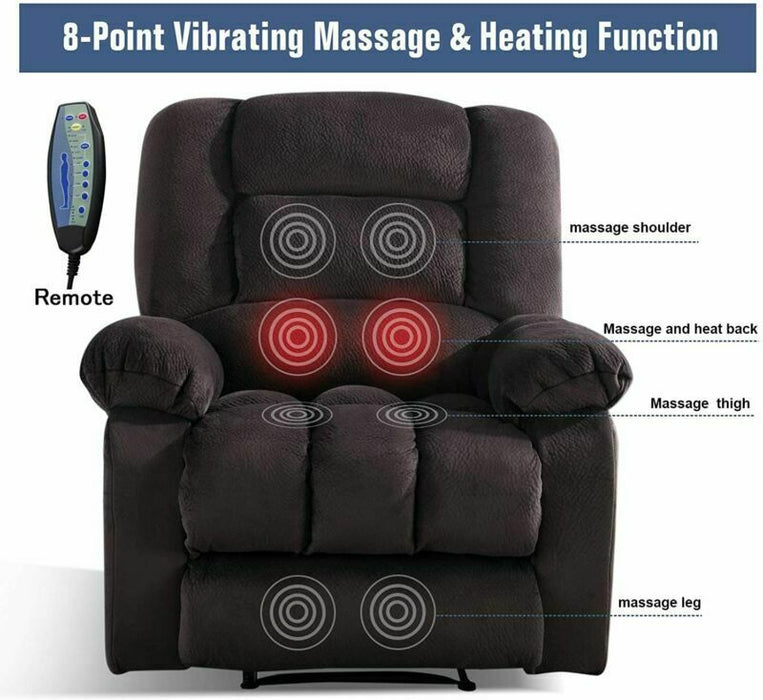 Microfiber Massage Recliner Chair With Heat & Vibration Control Relaxing Recliners Microfiber Massage Recliner Chair With Heat & Vibration Control Relaxing Recliners
