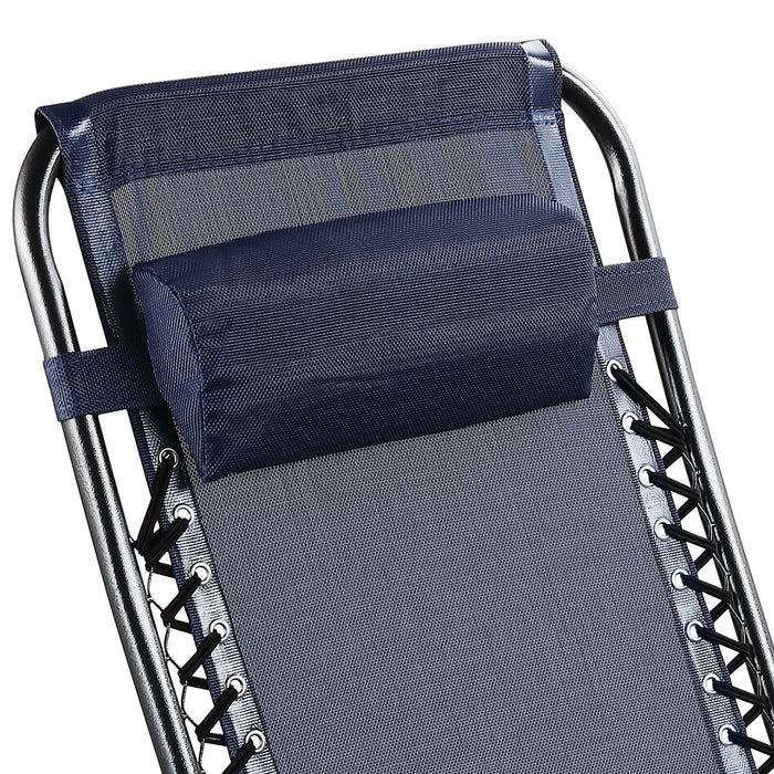 2 Navy Zero Gravity Chairs For Outdoors - Relaxing Recliners