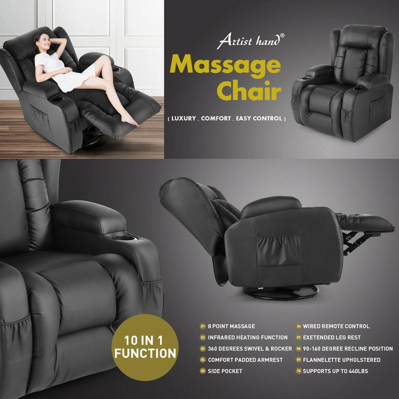 Electric Full Body Massage Chair Recliner Zero Gravity Ergonomic Lounge Chair - Relaxing Recliners