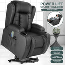 Electric Heated Massage Chair Power Recliner Lift 8 Point Remote Control - Relaxing Recliners