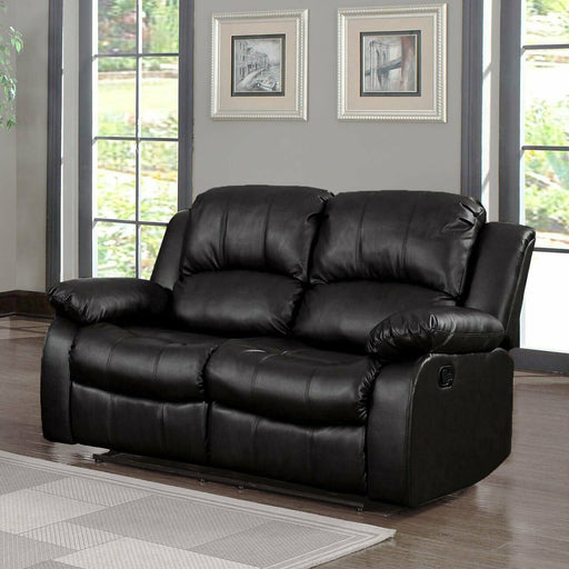 Soft Pu Leather Reclining Loveseat, Black - Relaxing Recliners