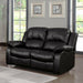 Soft Pu Leather Reclining Loveseat, Black - Relaxing Recliners